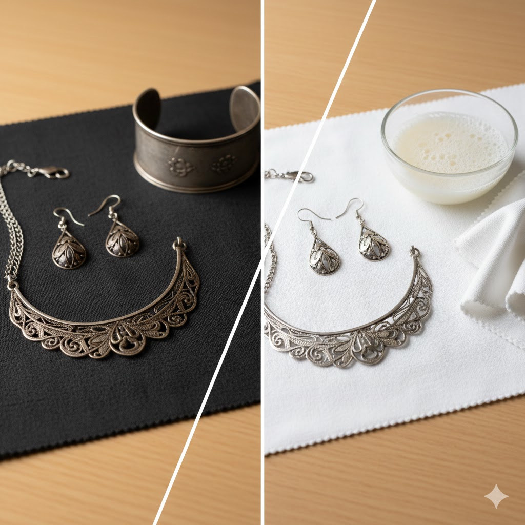 Rengöra silversmycken